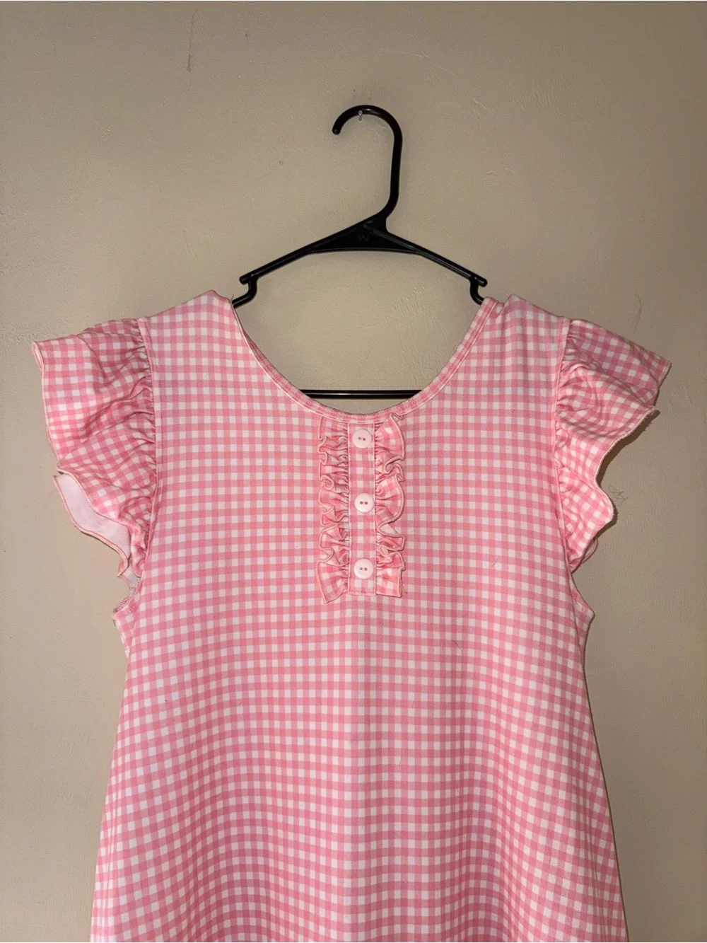 Jane + Jo Gingham Ruffle Kids Nightgown - Soft Sleepwear